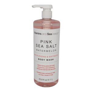Vitamins And Sea Beauty Pink Sea Salt Watermelon Body Wash 33.8oz Jumbo Size